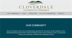 Desktop Screenshot of cloverdalechamber.com